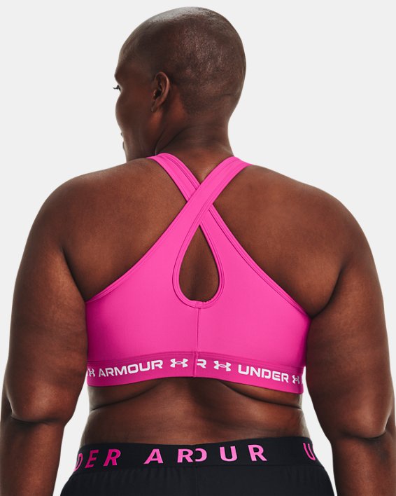 Sujetador deportivo de impacto medio Armour® Mid Crossback para mujer, Pink, pdpMainDesktop image number 1